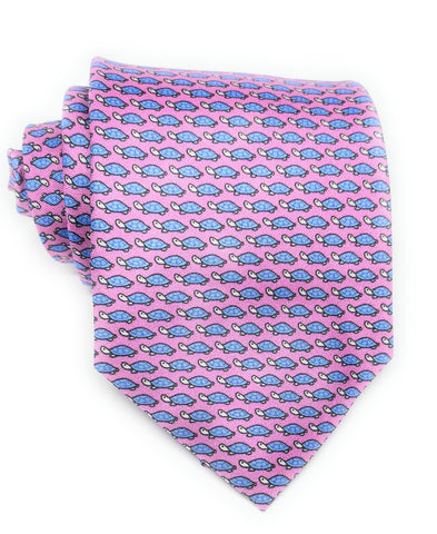 Corbata tortugas rosa